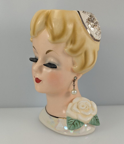 Vintage lady head - head, vase